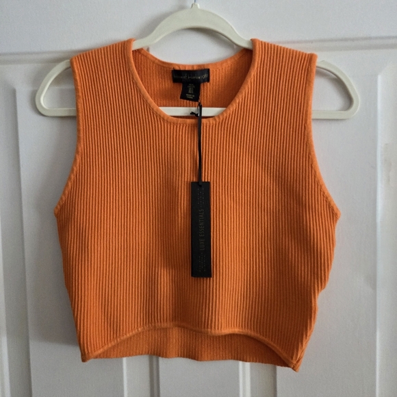 House of Harlow 1960 Tops - HOUSE OF HARLOW 1960 Crop Top Ribbed Knit Luxe Essentials Stretch NWT Size L